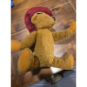 Ganz Teddy Bear "Coco" Red Hat Stuffed Plush Bear & Hat NWT